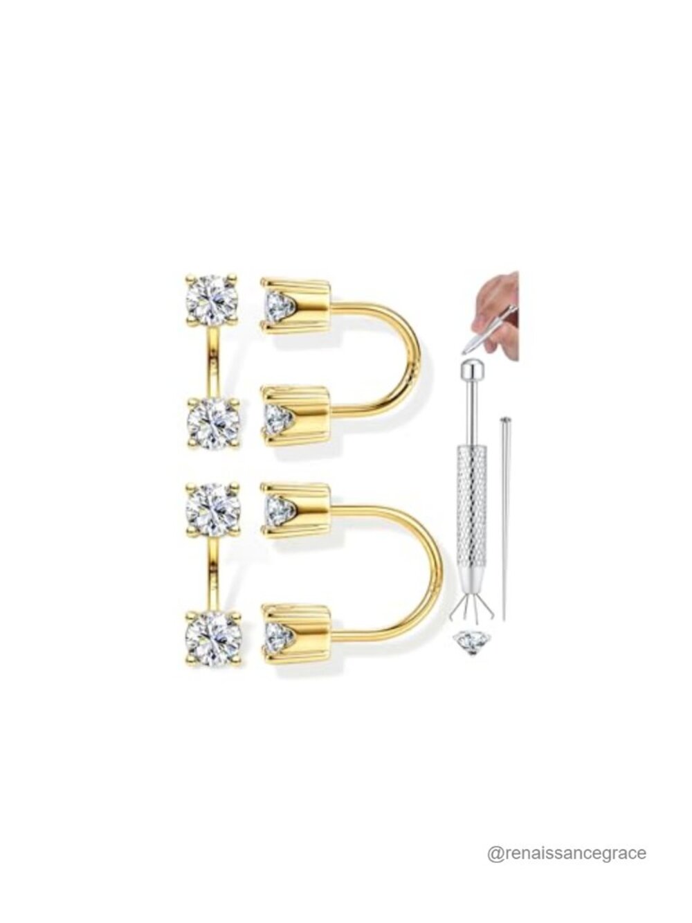 Solid 925 Sterling Silver Double Hoop Huggie Earrings Hypoallergenic